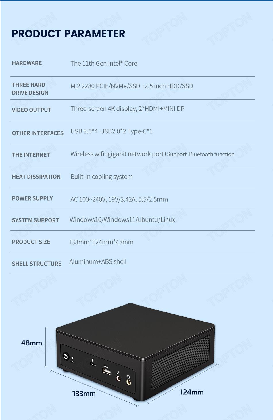 Buy Wholesale China Topton Coming Gaming Mini Pc Topton Intei 12th Gen Core  I7-12650h Dual Lan Desktop Computer 8k Htpc Pcie4.0 Win11 Wifi6e Bt5.2 & Mini  Desktop Computer 8 at USD 514.36